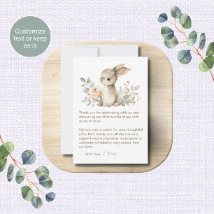 Cadeau kaartjes voor babyshower Aquarel Konijn