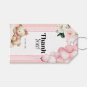 Cadeau Label Baby shower Roze Beren ballonnen Cadeaulabel (Voorkant (Horizontaal))