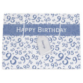 Cadeau Label Birthday 95 Random Number Pattern Blu Groot Cadeauzakje (Voorkant)