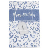 Cadeau Label Birthday 95 Random Number Pattern Blu Medium Cadeauzakje (Voorkant)
