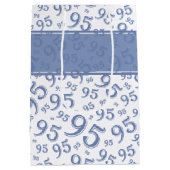 Cadeau Label Birthday 95 Random Number Pattern Blu Medium Cadeauzakje (Achterkant)