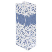Cadeau Label Birthday 95 Random Number Pattern Blu Wijn Cadeautas (Achterkant Gekanteld)