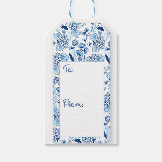 Cadeau Label Bloemblauw logo. Cadeaulabel (Voorkant)