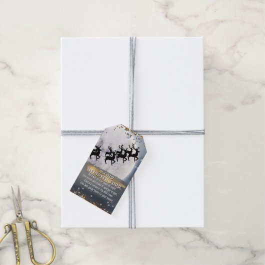 Cadeau Label - December - Magisch rendiervoer Cadeaulabel (Met Touw)