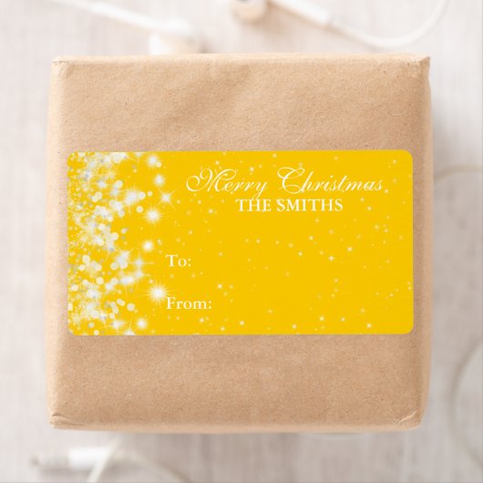 Cadeau Label Elegant Winter Sparkle Yellow (Insitu)