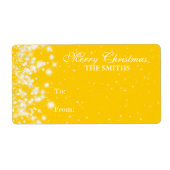 Cadeau Label Elegant Winter Sparkle Yellow (Voorkant)