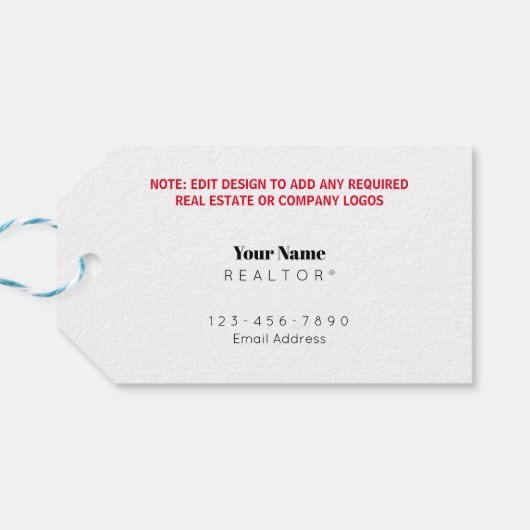 Cadeau Label - februari - Valentijnse huizen Cadeaulabel (Achterkant Horizontaal)