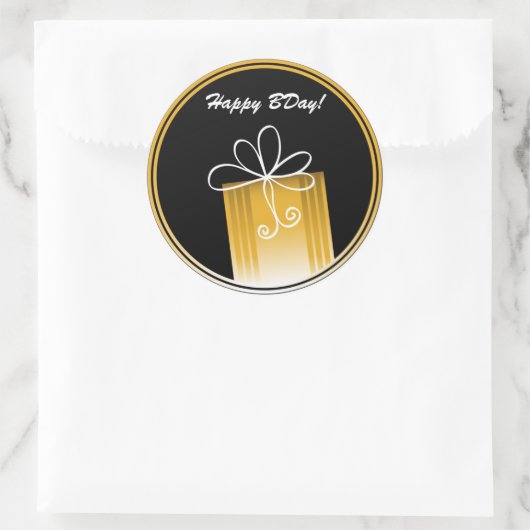 Cadeau Label Happy Birthday Sticker (Tas)