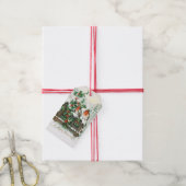 CADEAU LABEL KERSTVOGELS IN SNEEUW CADEAULABEL (Met Touw)