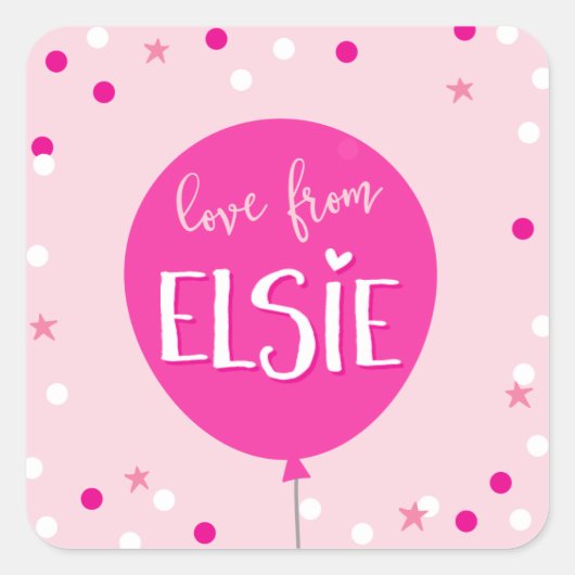 CADEAU LABEL LABEL schattig roze ballon confetti (Voorkant)
