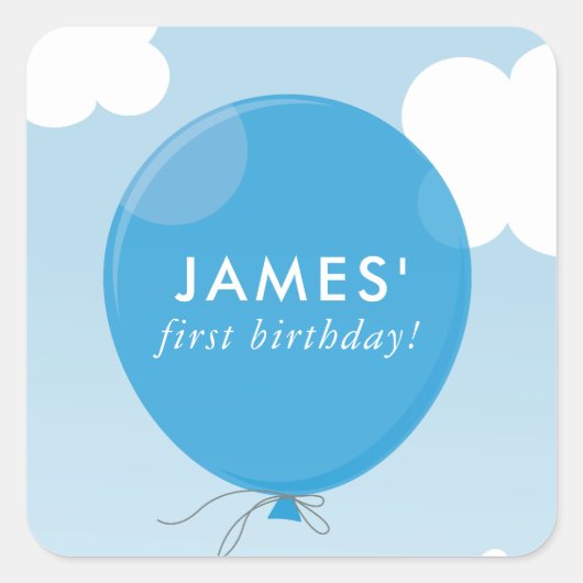 CADEAU LABEL LABEL schattig vet blauw ballon blauw (Voorkant)