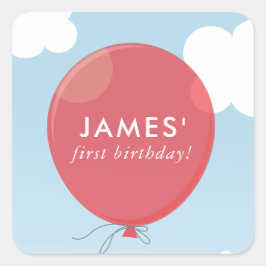 CADEAU LABEL LABEL schattig vet rood ballon blauw