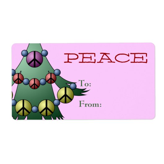 Cadeau Label Label Sjabloon naar/van kerstboom (Voorkant)