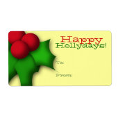 Cadeau Label label Sjabloon naar/van Mistletoe Hol (Voorkant)