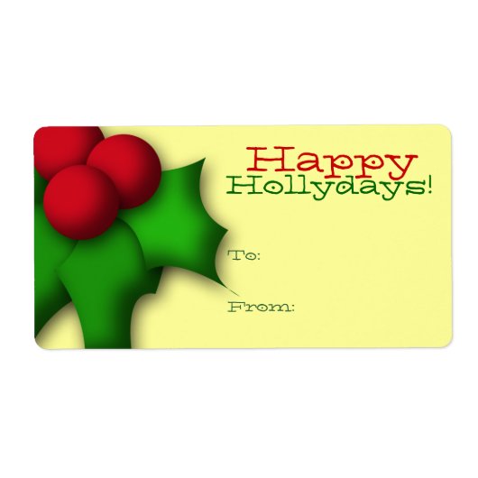 Cadeau Label label Sjabloon naar/van Mistletoe Hol (Voorkant)