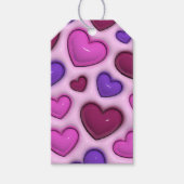 Cadeau Label met 3D glanzende harten Cadeaulabel (Voorkant)