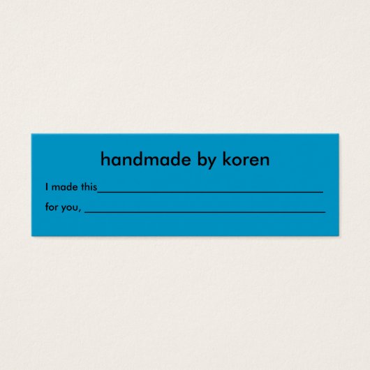 Cadeau label met blanco onderhoudsinstructies mini visitekaartjes (Voorkant)