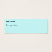 Cadeau label met blanco onderhoudsinstructies mini visitekaartjes (Achterkant)