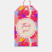 Cadeau label met bloemmotief met hibiscus cadeaulabel (Voorkant)