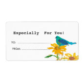 Cadeau Label met Blue Bird (Voorkant)