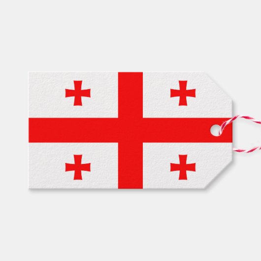 Cadeau Label met de vlag van Georgië Cadeaulabel (Voorkant (Horizontaal))