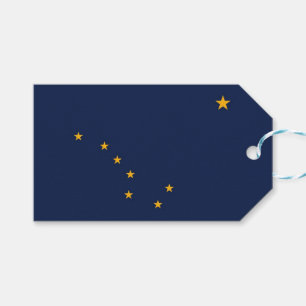 Cadeau Label met vlag van Alaska, Verenigde Staten Cadeaulabel