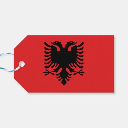 Cadeau Label met vlag van Albanië Cadeaulabel (Achterkant Horizontaal)