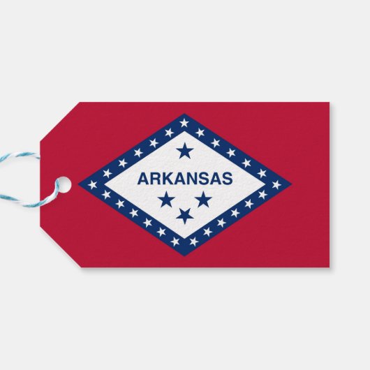 Cadeau Label met vlag van Arkansas State, Verenigd Cadeaulabel (Achterkant Horizontaal)