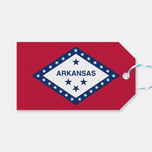 Cadeau Label met vlag van Arkansas State, Verenigd Cadeaulabel (Voorkant (Horizontaal))