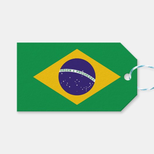 Cadeau Label met vlag van Brazilië Cadeaulabel (Voorkant (Horizontaal))