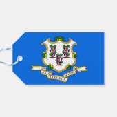 Cadeau Label met vlag van Connecticut, Verenigde S Cadeaulabel (Achterkant Horizontaal)