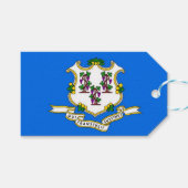Cadeau Label met vlag van Connecticut, Verenigde S Cadeaulabel (Voorkant (Horizontaal))