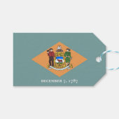 Cadeau Label met vlag van Delaware State, Verenigd Cadeaulabel (Voorkant (Horizontaal))