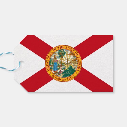 Cadeau Label met vlag van Florida State, Verenigde Cadeaulabel (Achterkant Horizontaal)