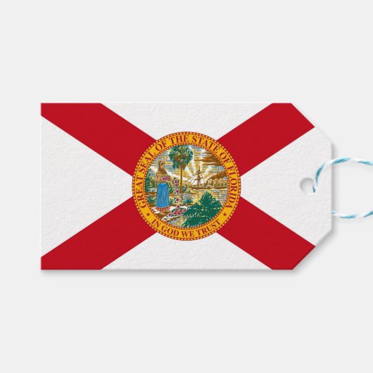 Cadeau Label met vlag van Florida State, Verenigde Cadeaulabel (Voorkant (Horizontaal))