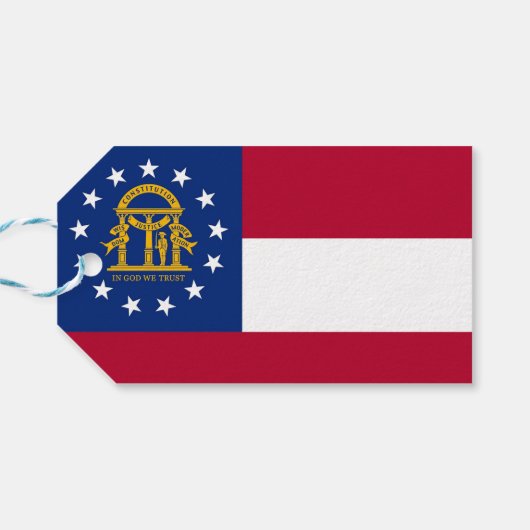 Cadeau Label met vlag van Georgia State, Verenigde Cadeaulabel (Achterkant Horizontaal)