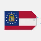 Cadeau Label met vlag van Georgia State, Verenigde Cadeaulabel (Voorkant (Horizontaal))