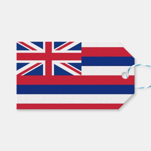 Cadeau Label met vlag van Hawaii State, Verenigde Cadeaulabel (Voorkant (Horizontaal))
