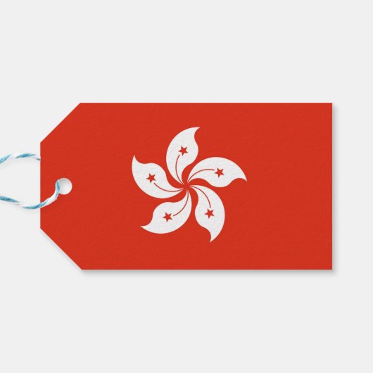 Cadeau Label met vlag van Hongkong Cadeaulabel (Achterkant Horizontaal)