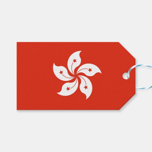 Cadeau Label met vlag van Hongkong Cadeaulabel (Voorkant (Horizontaal))