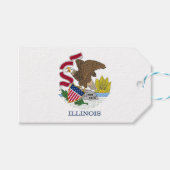 Cadeau Label met vlag van Illinois State, Verenigd Cadeaulabel (Voorkant (Horizontaal))