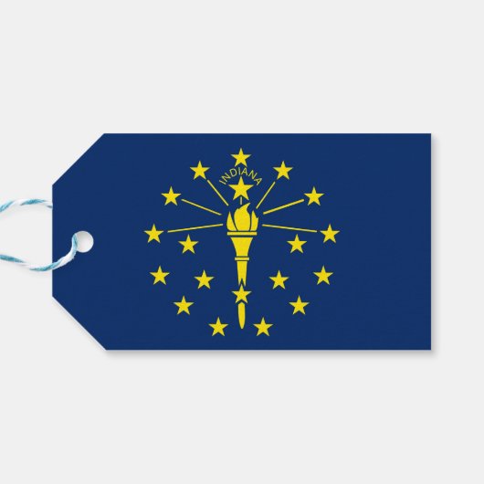 Cadeau Label met vlag van Indiana State, Verenigde Cadeaulabel (Achterkant Horizontaal)