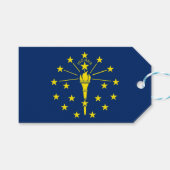 Cadeau Label met vlag van Indiana State, Verenigde Cadeaulabel (Voorkant (Horizontaal))