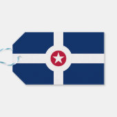 Cadeau Label met vlag van Indianapolis City, Veren Cadeaulabel (Achterkant Horizontaal)