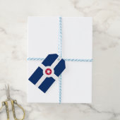Cadeau Label met vlag van Indianapolis City, Veren Cadeaulabel (Met Touw)