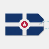 Cadeau Label met vlag van Indianapolis City, Veren Cadeaulabel (Voorkant (Horizontaal))