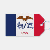 Cadeau Label met vlag van Iowa State, Verenigde St Cadeaulabel (Voorkant (Horizontaal))