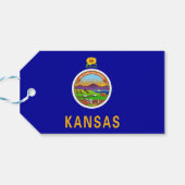 Cadeau Label met vlag van Kansas State, Verenigde Cadeaulabel (Achterkant Horizontaal)