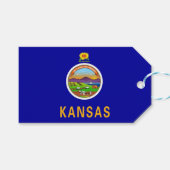 Cadeau Label met vlag van Kansas State, Verenigde  Cadeaulabel (Voorkant (Horizontaal))
