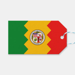 Cadeau Label met vlag van Los Angeles, Verenigde S Cadeaulabel
